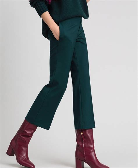 pantaloni in lana e seta di gucci|Pantalone flare in lana e seta .